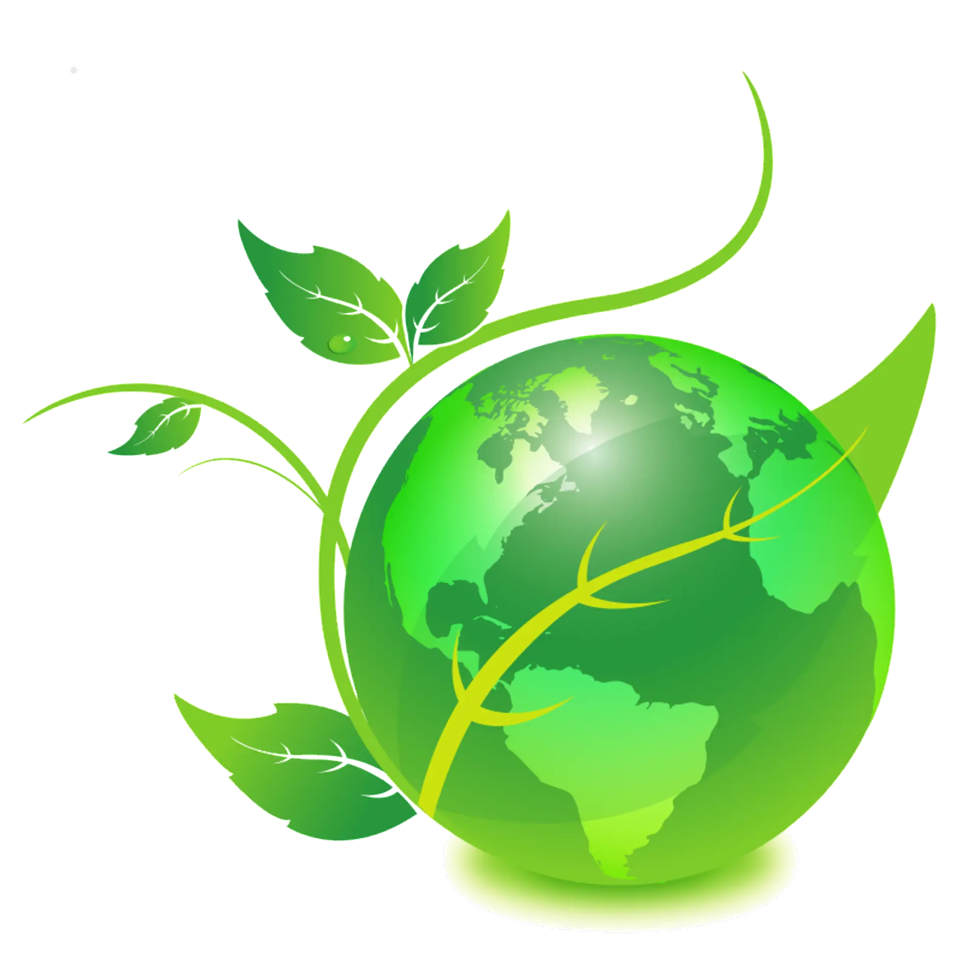 Green Earth Design with Leaves Representing Sustainability