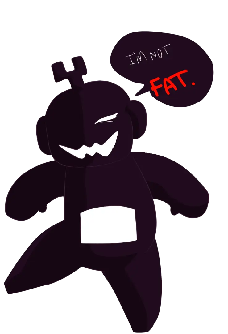 Black Cartoon Character with Speech Bubble