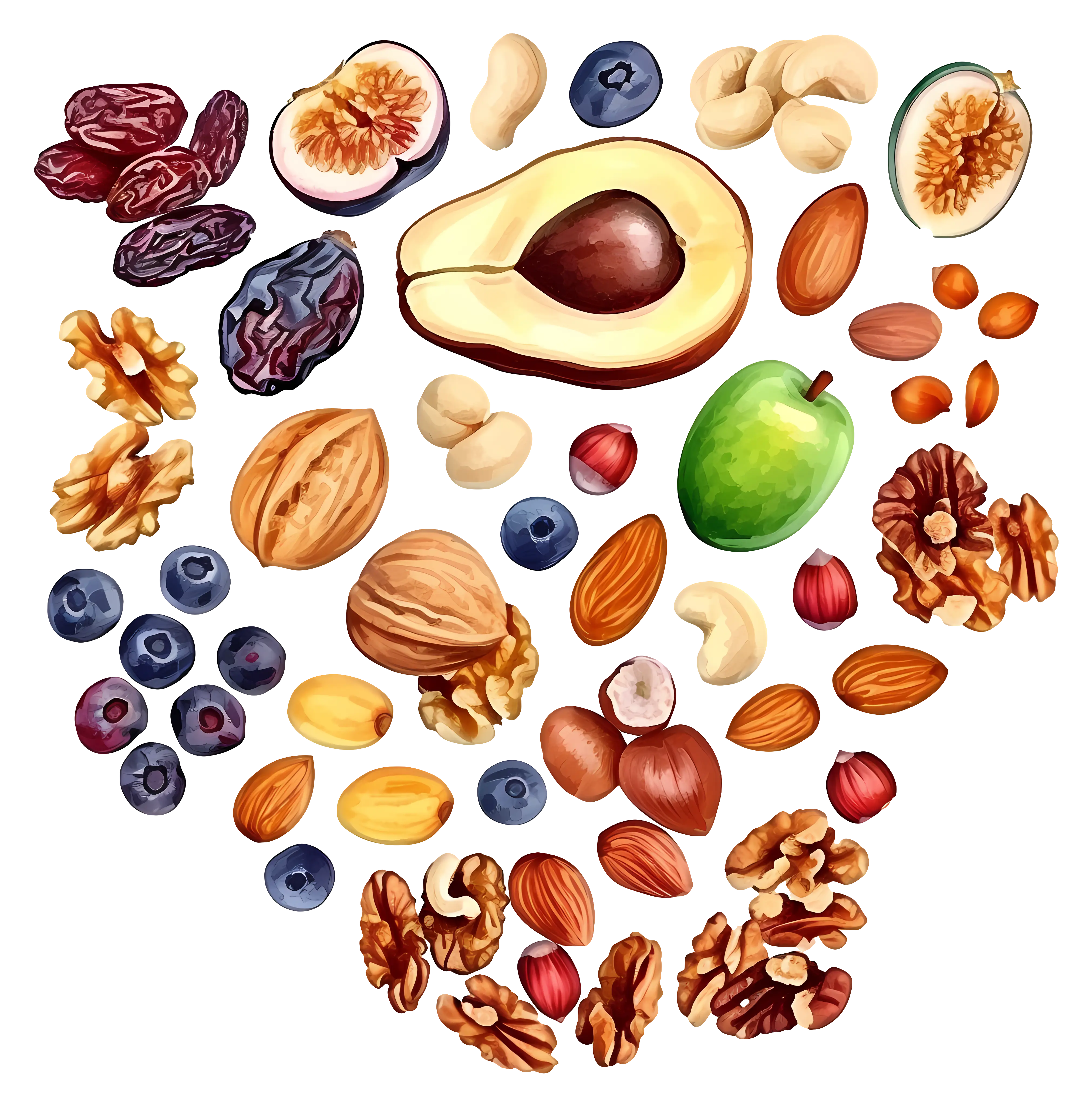 Assorted Nuts and Fruits