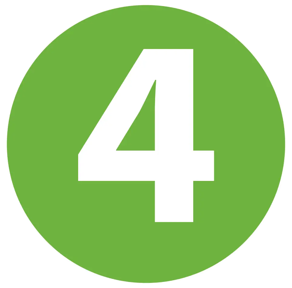 Green Number 4 Icon in Circle