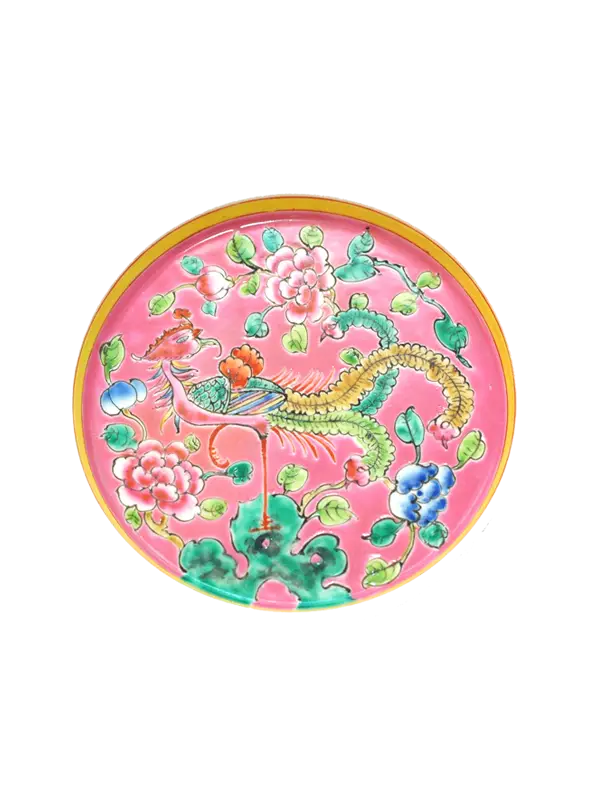 Colorful Decorative Plate with Floral Design