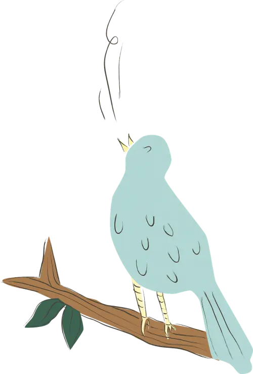 Bird Singing on a Branch