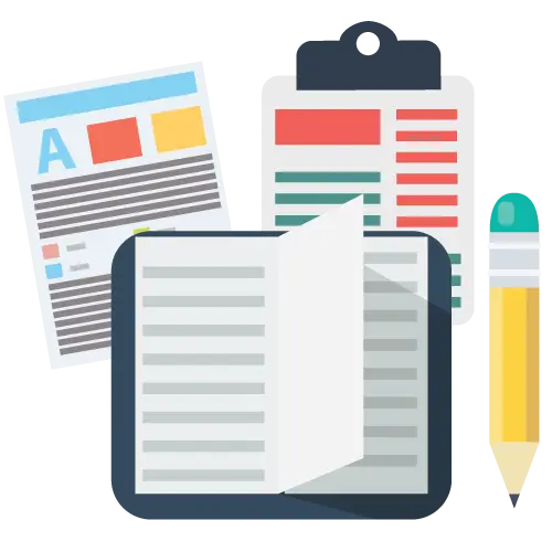 Stationery with Book and Pencil Design