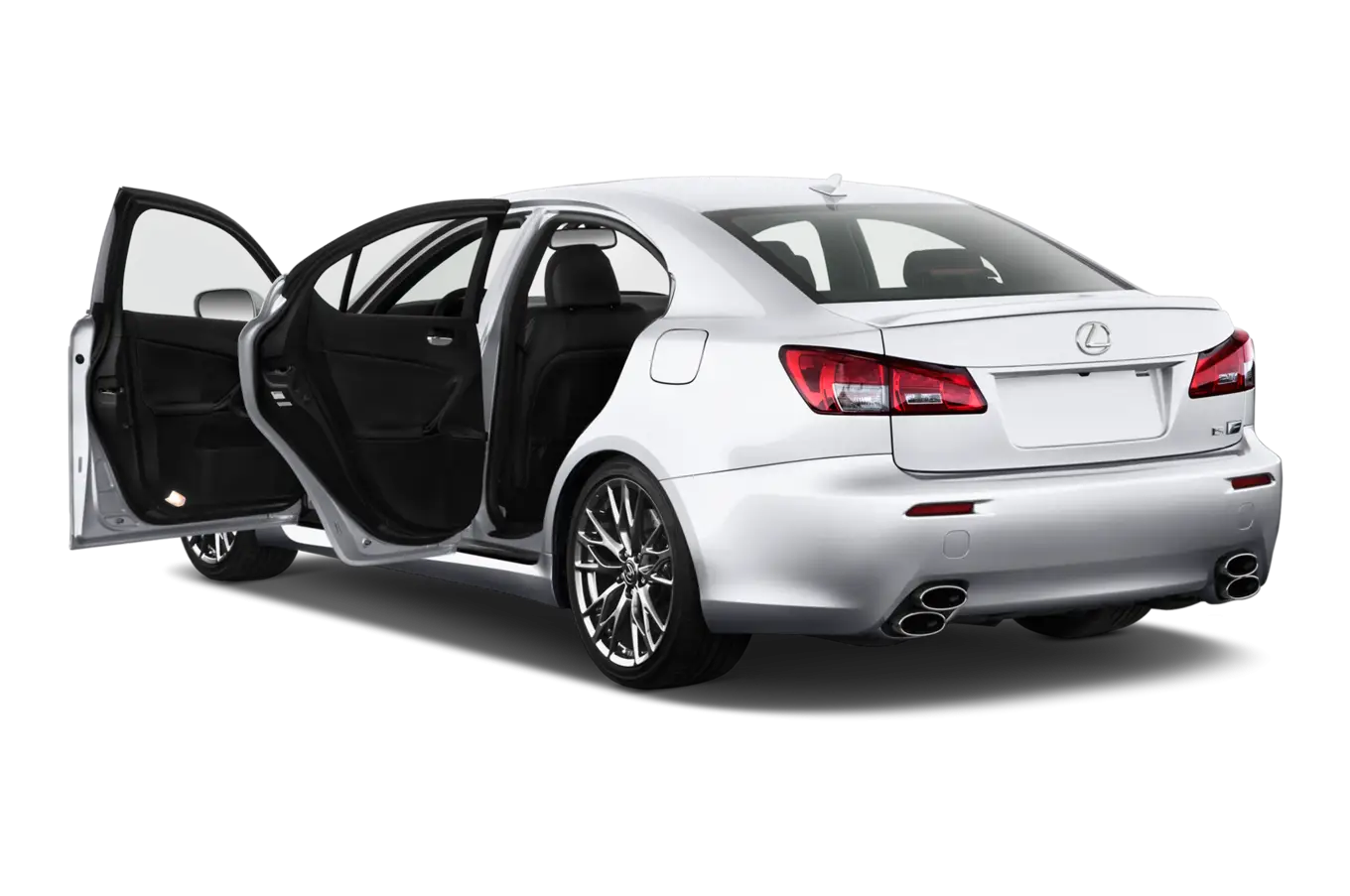 Sleek White Luxury Car with Open Doors