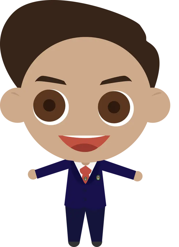 Cartoon Boy in a Suit with a Smile