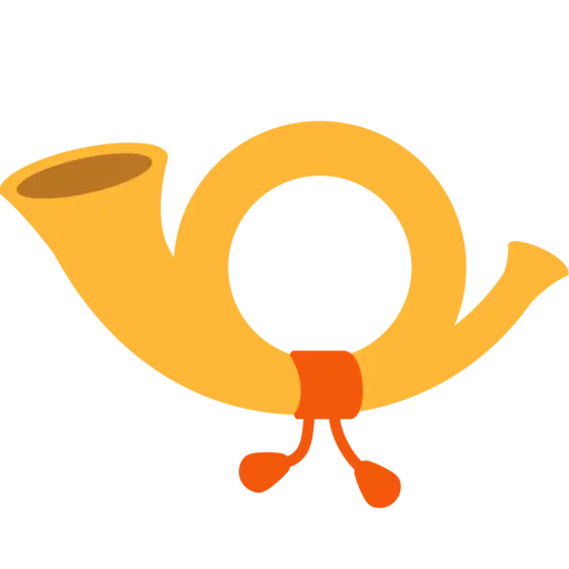 Yellow Cartoon Horn Illustration