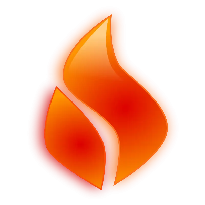 Orange Flame Icon Illustration