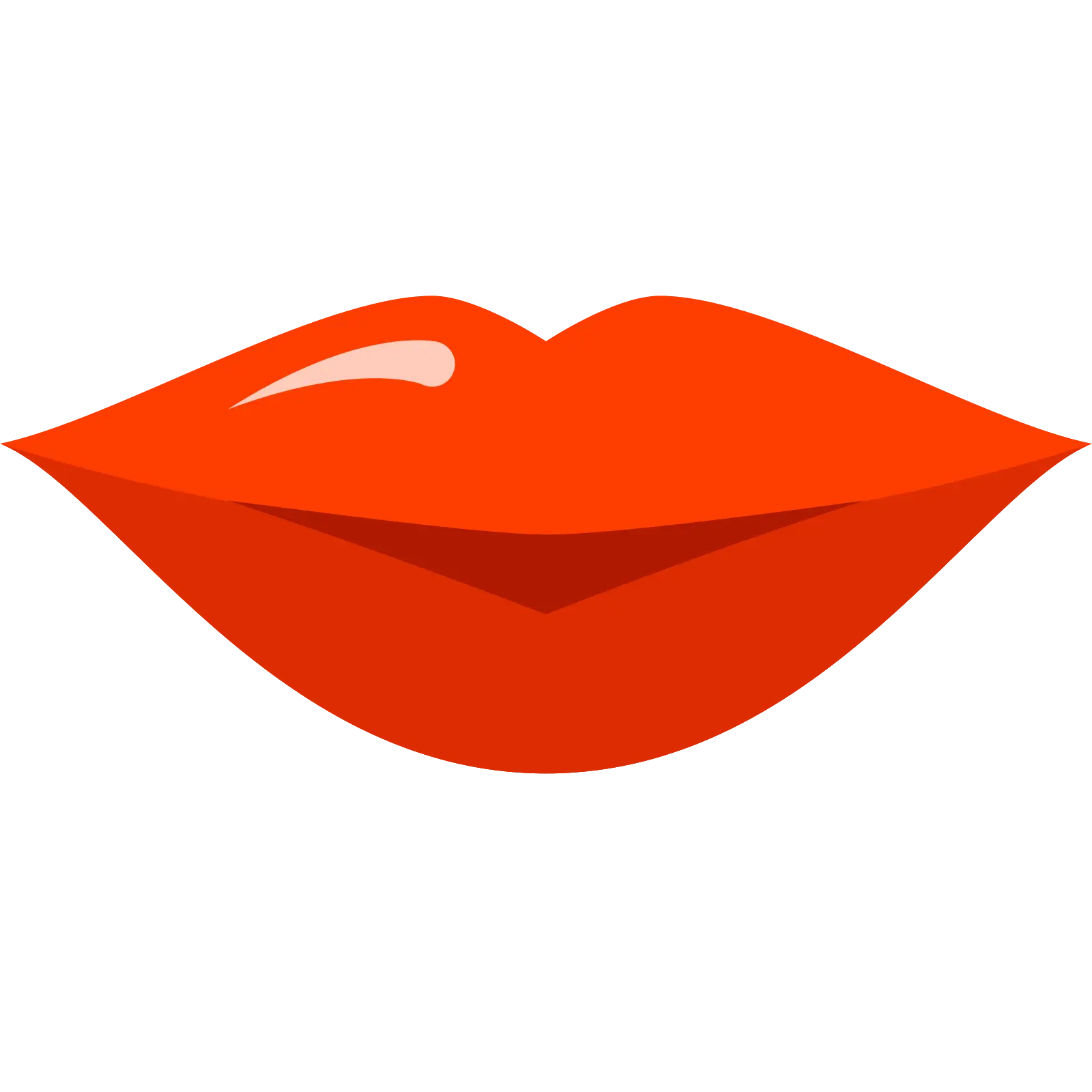 Red Lips Icon in Flat Design