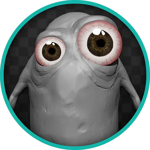 Gray Monster with Big Eyes