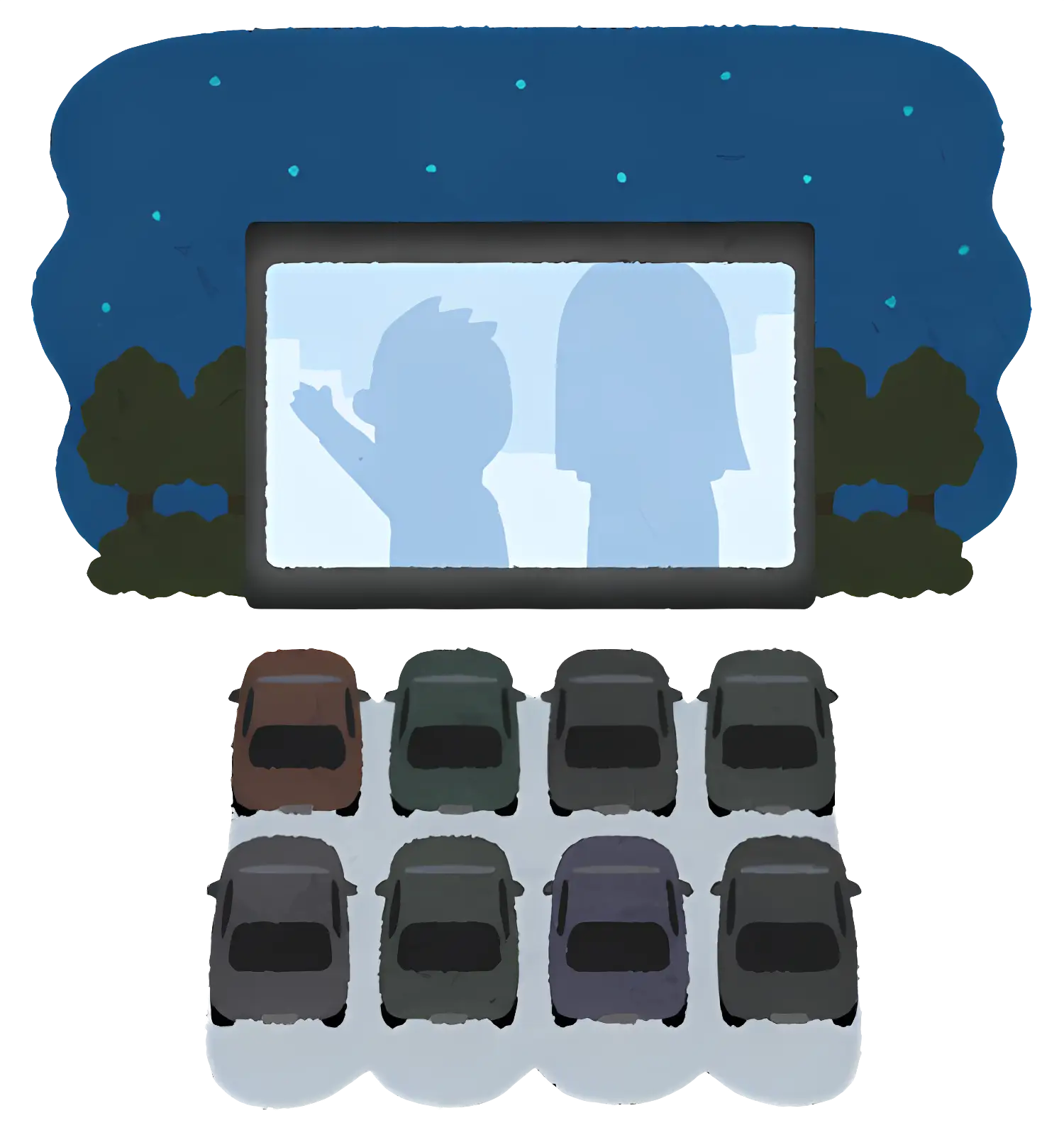 Drive-in Theater with Cars