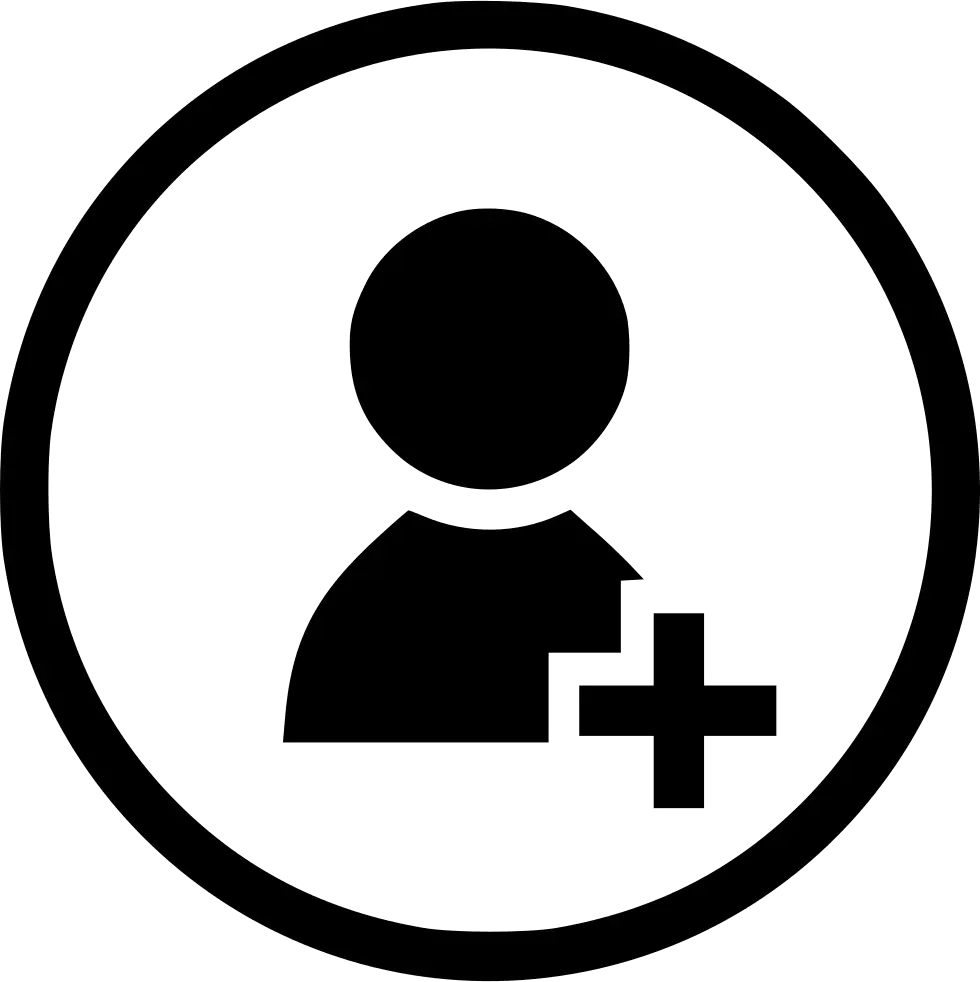 User Add Icon in Black and White