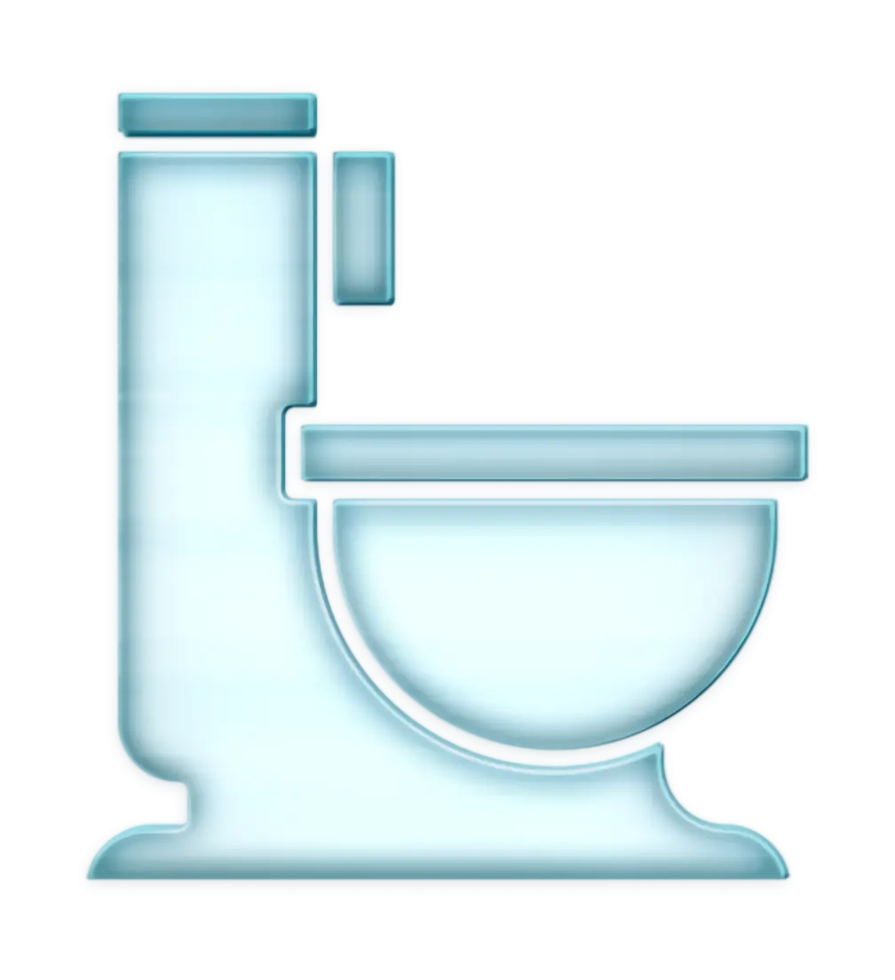 Clean White-Blue Toilet Illustration
