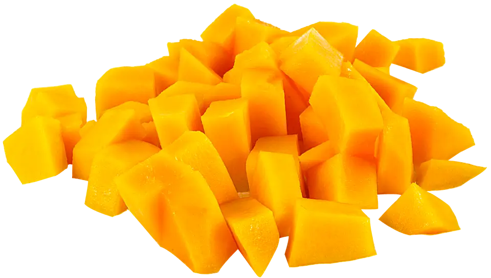 Diced Mango Illustration in Vibrant Yellow