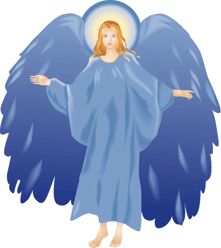 Illustration of an Angel with Blue Wings