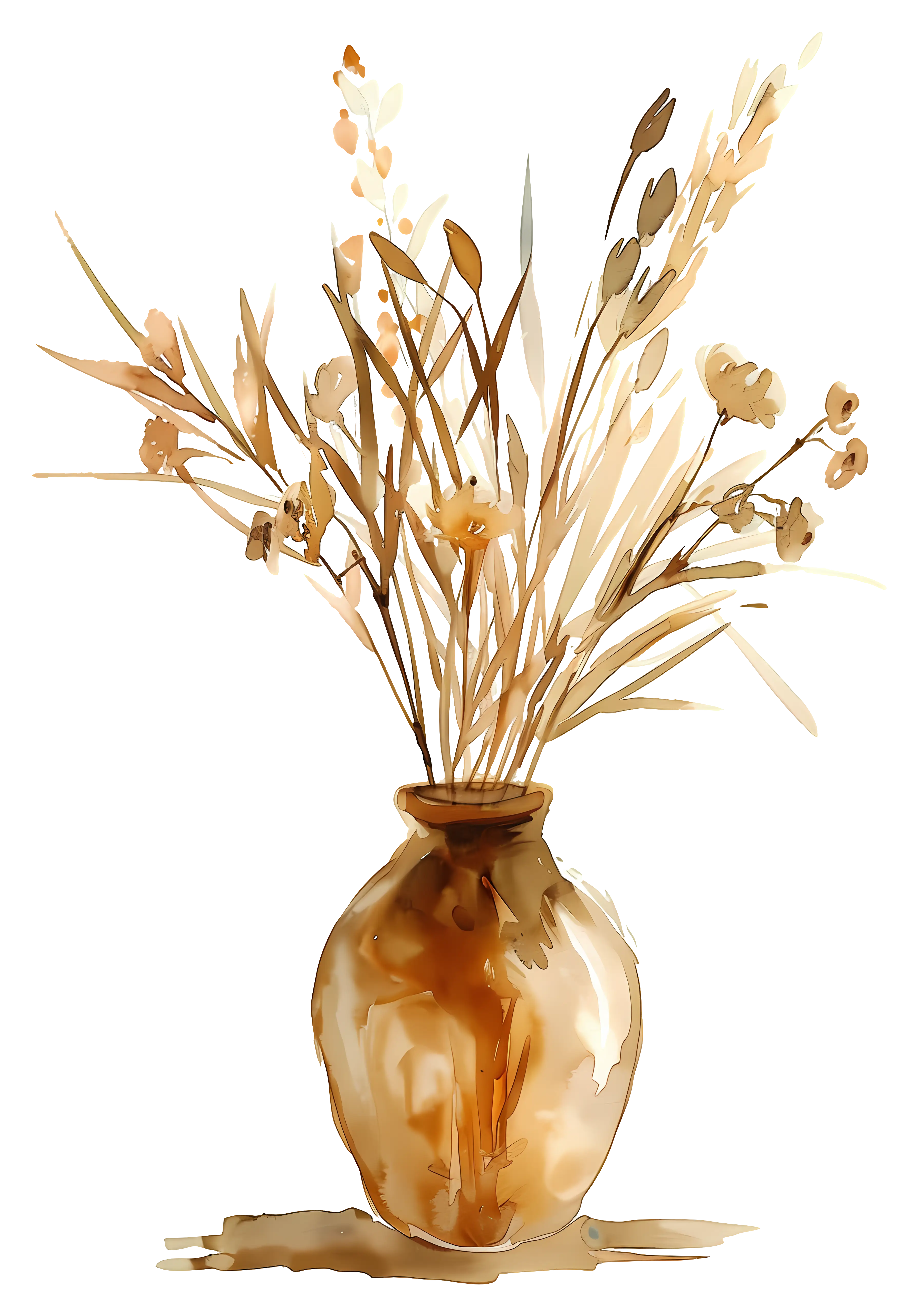 Vase with Dried Flowers