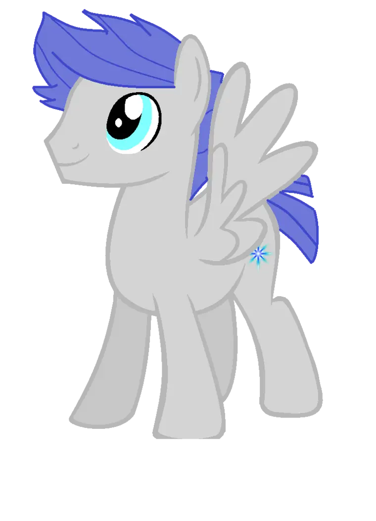 Cute Cartoon Pony with Purple Mane and Wings