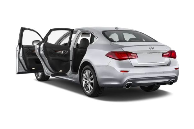 Silver Sedan Car with Open Doors
