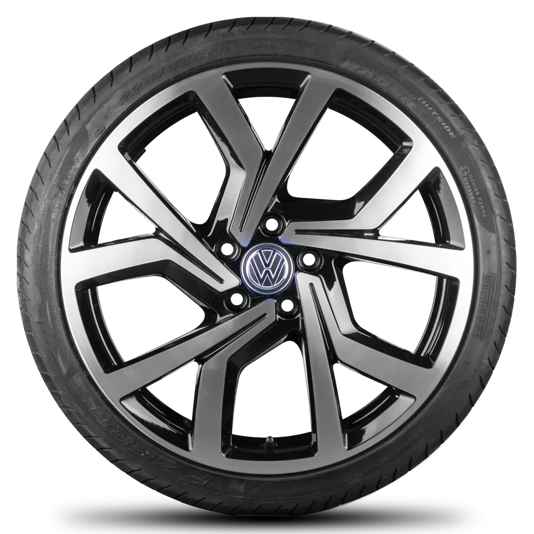 Car Tire and Silver Rim for Automotive Concept