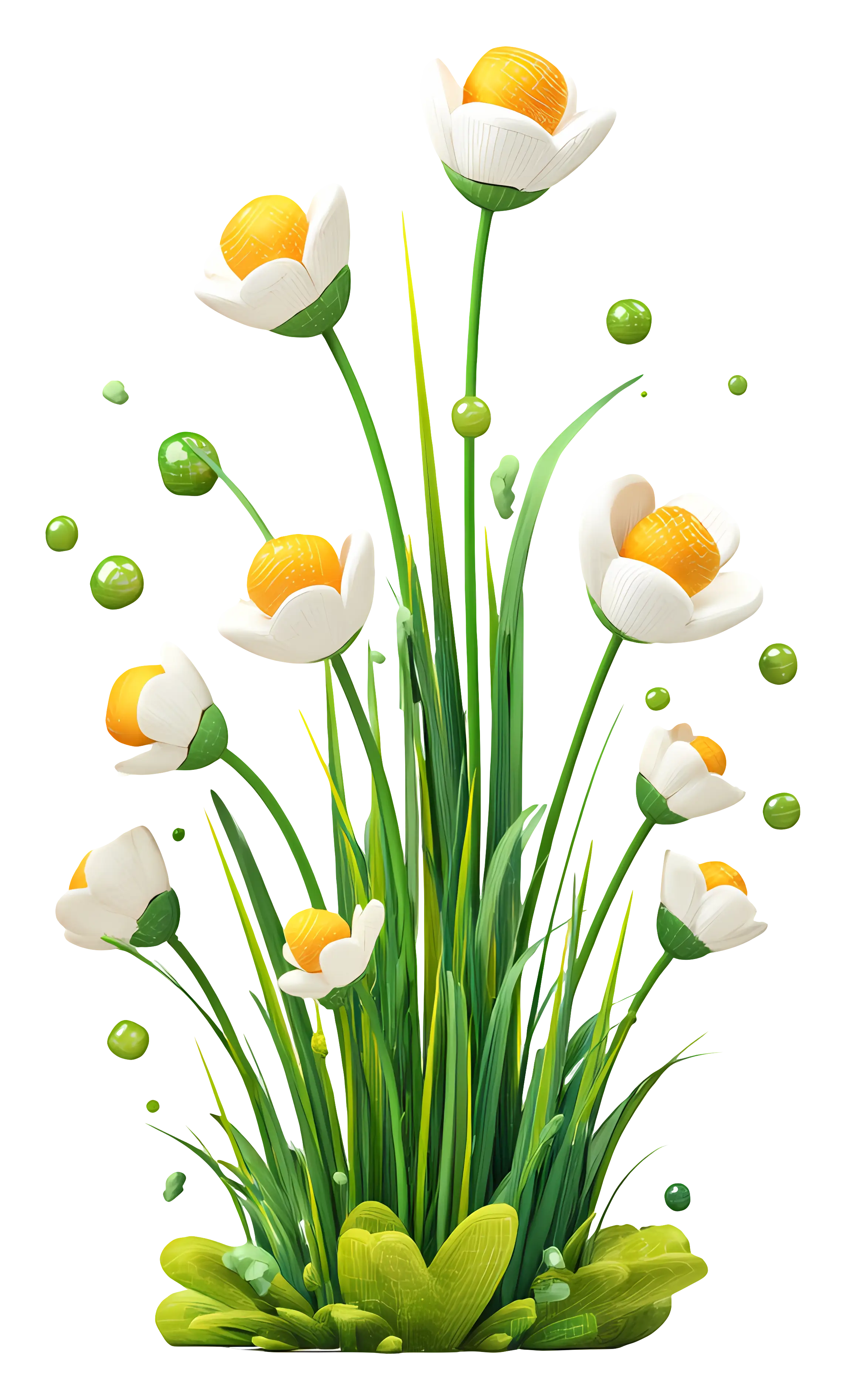 Flowering Plant with White and Yellow Blooms