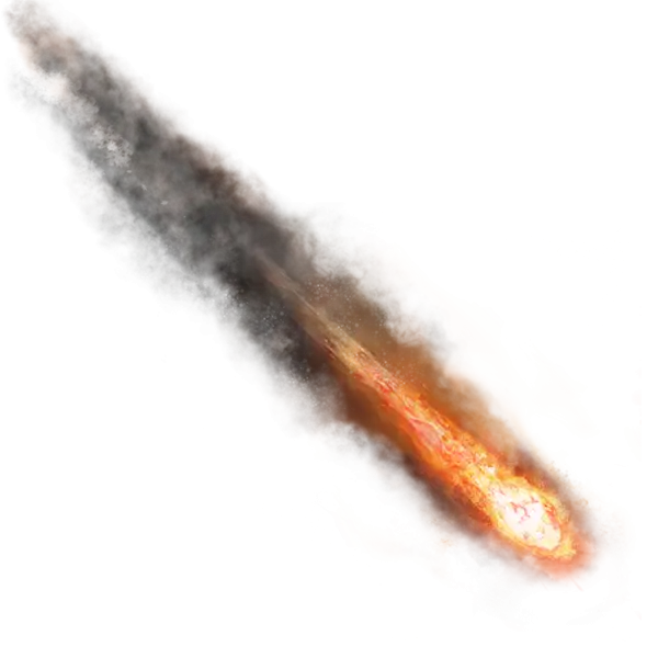 Burning Comet Falling Through Space