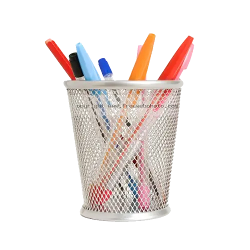 Mesh Pen Holder with Various Pens