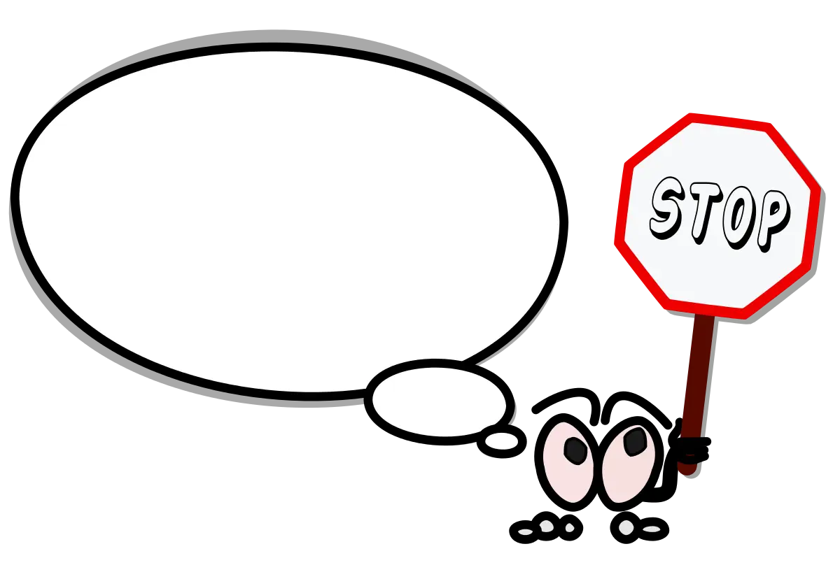 Cartoon Stop Sign with Expressive Bubble