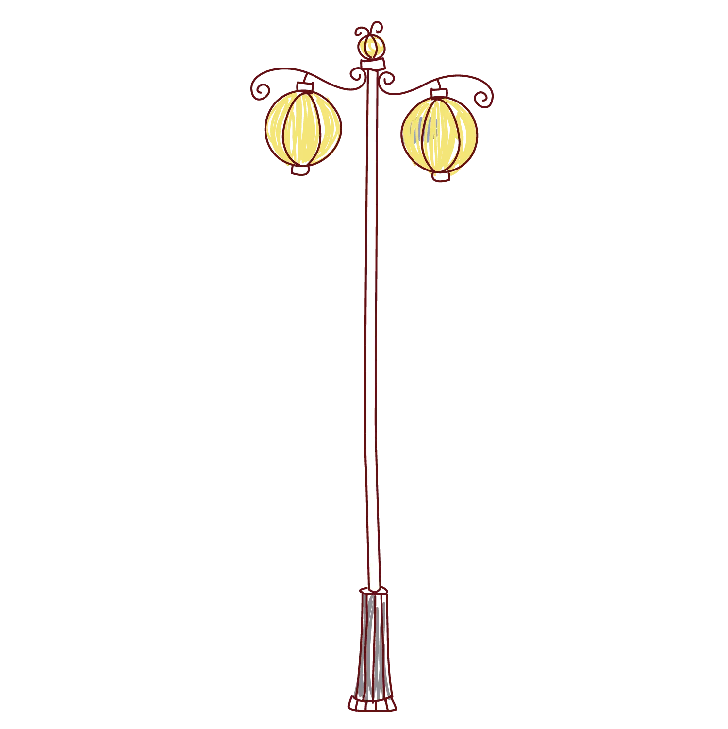 Decorative Lamp Post with Lanterns
