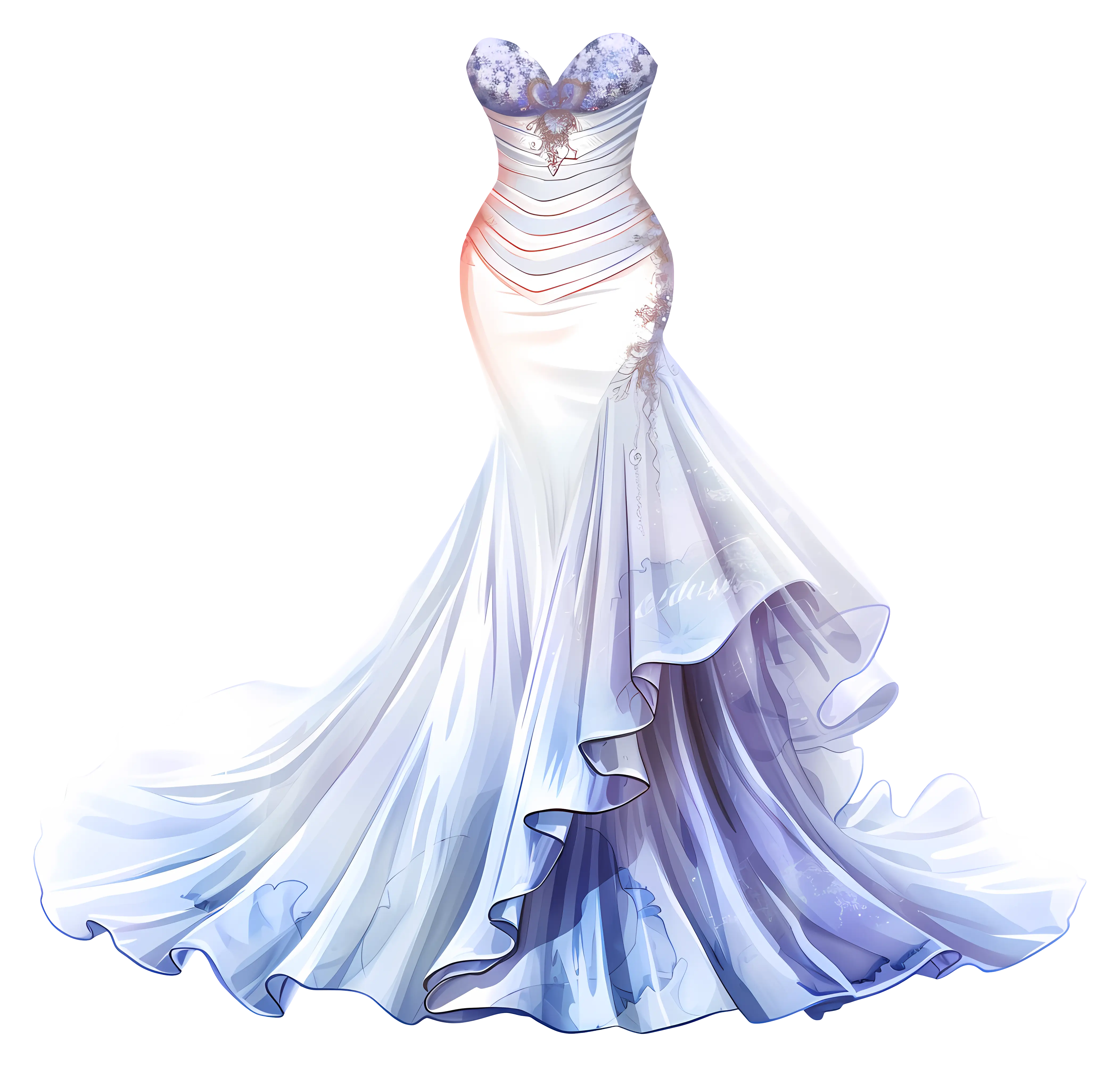 Elegant Dress Illustration in Light Tones