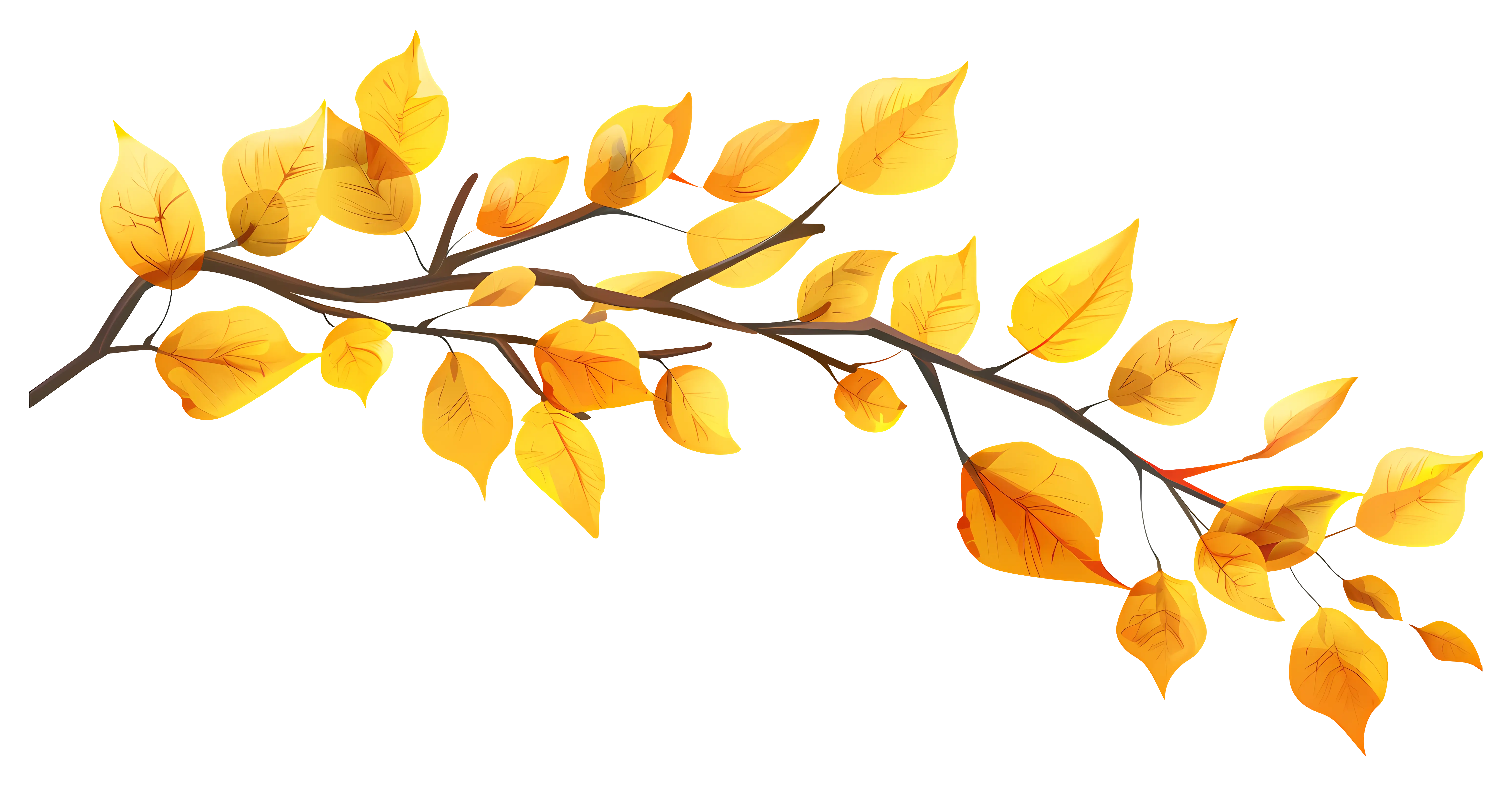 Fall Branch with Yellow Leaves