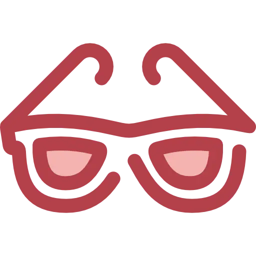 Simple Red Glasses Icon in Fun Design