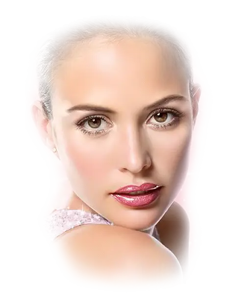 Closeup of Female Model with Glossy Lips