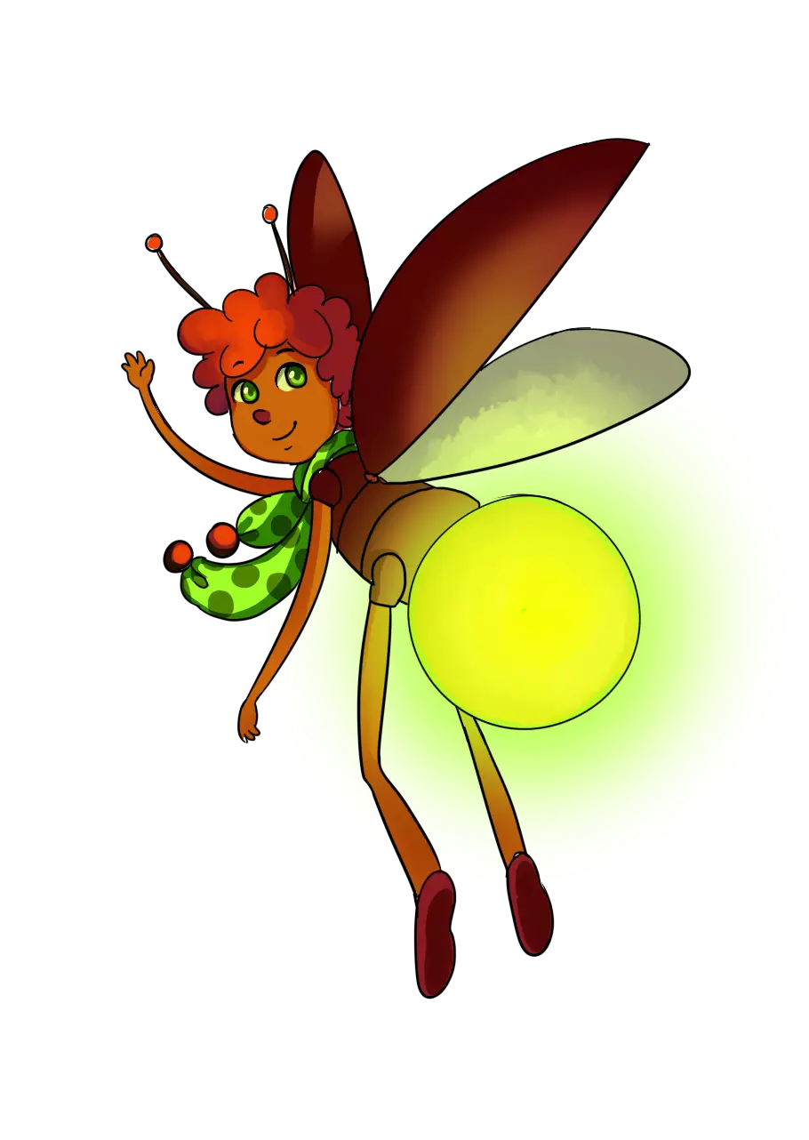 Glowing Firefly Cartoon Illustration