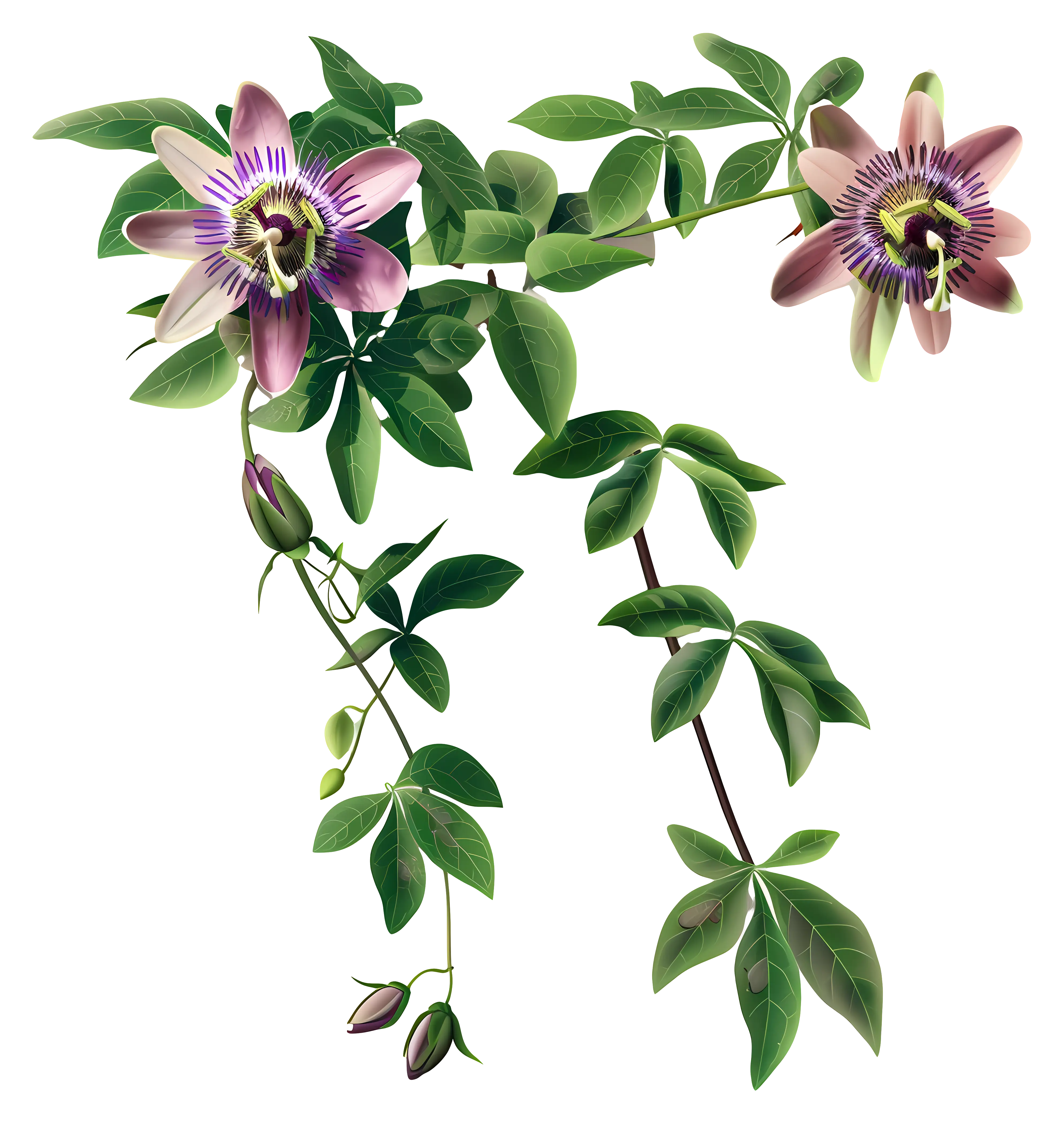 Passion Flower Vine with Green Foliage