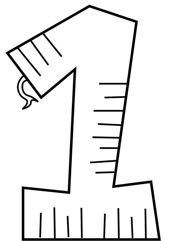 Outlined Number One Symbol