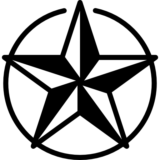 Black Star Logo in Circular Outline