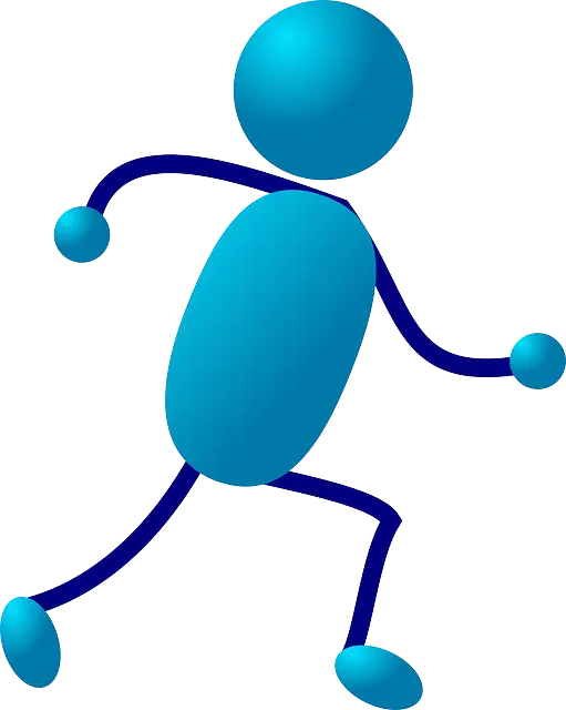 Blue Stick Figure Running Illustration