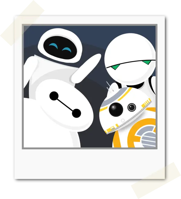 Cute Cartoon Robots Group