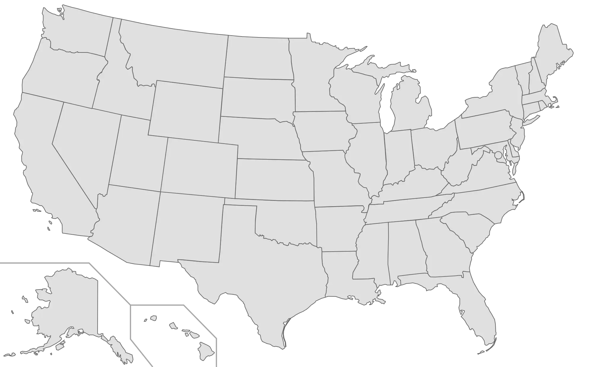 Outline Map of the United States of America