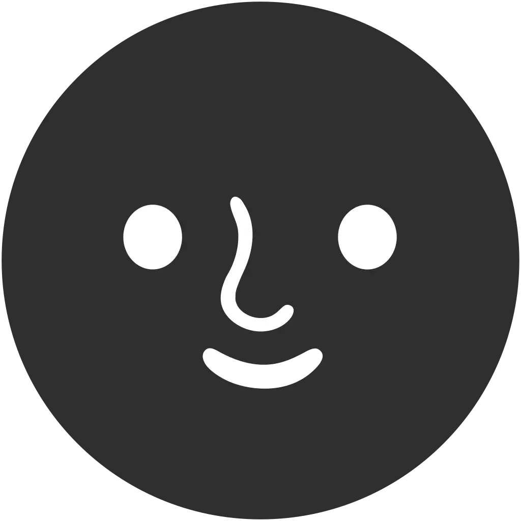 Black Circle Face Icon
