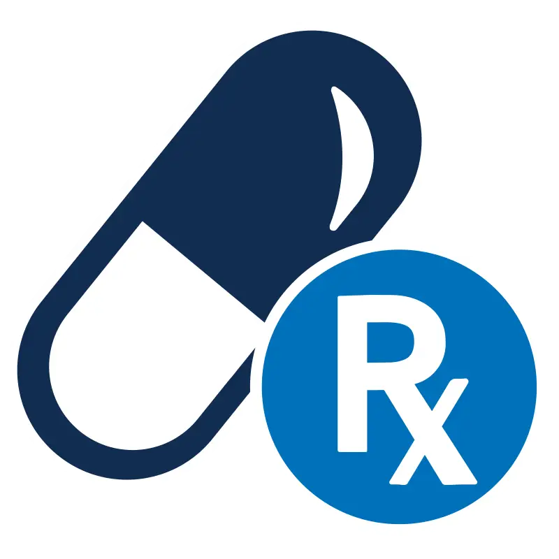 Pill and RX Symbol for Medical Prescription
