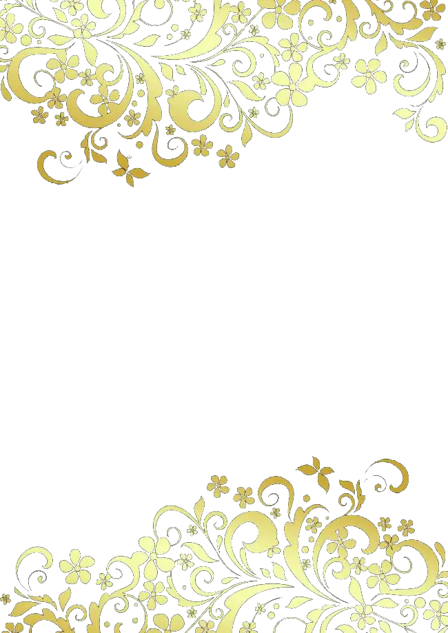 Elegant Golden Floral Border Illustration