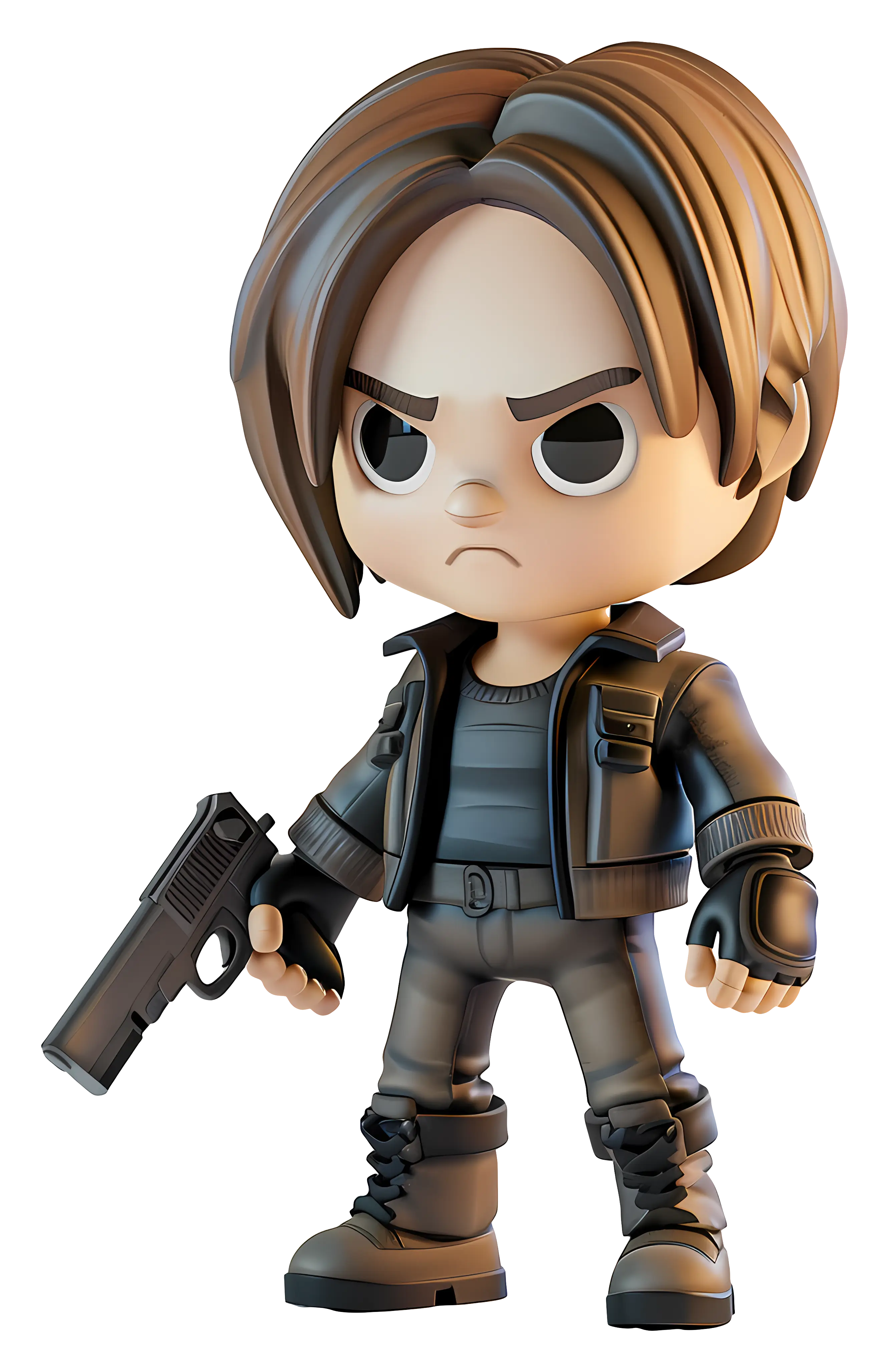 Cartoon Action Character Holding Gun