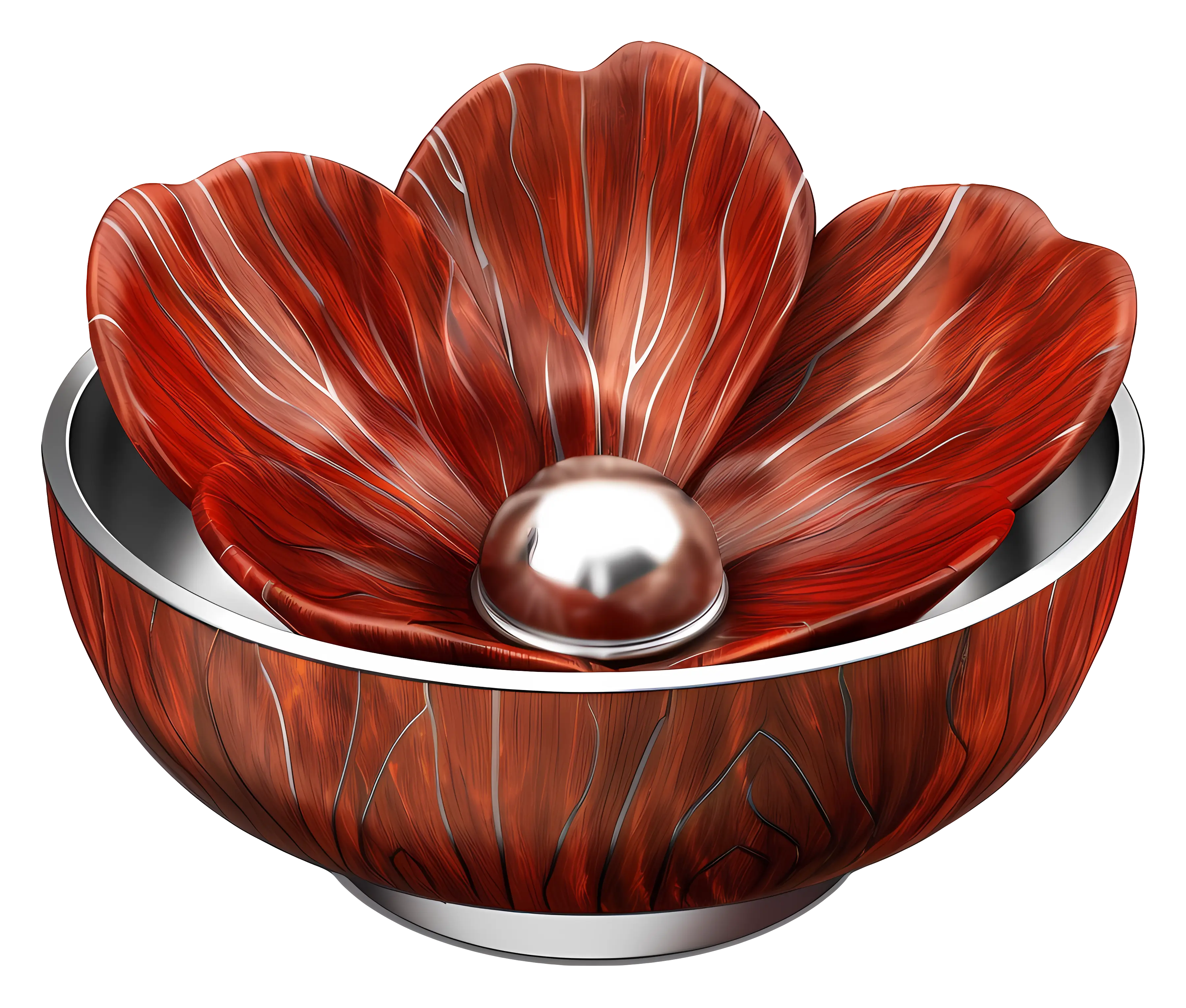 Elegant Red Flower Bowl