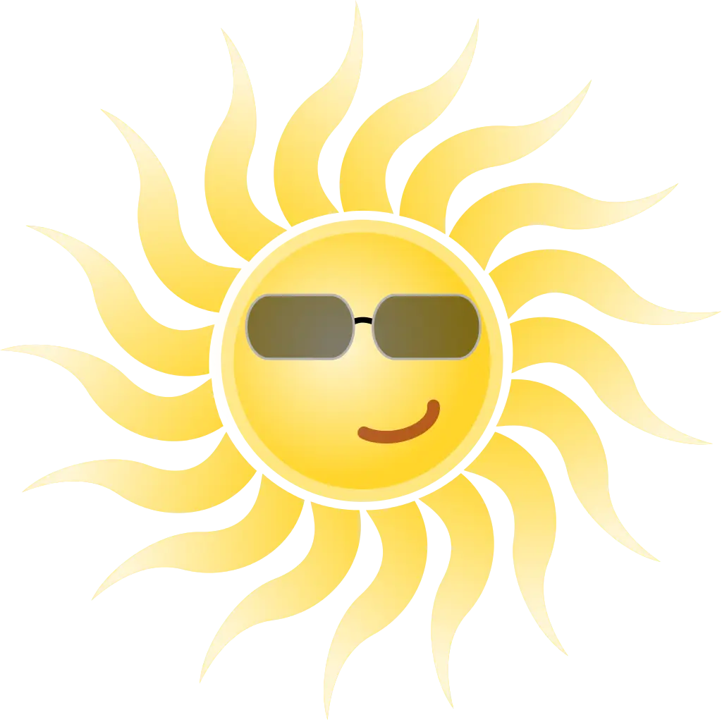 Cartoon Sun Wearing Sunglasses