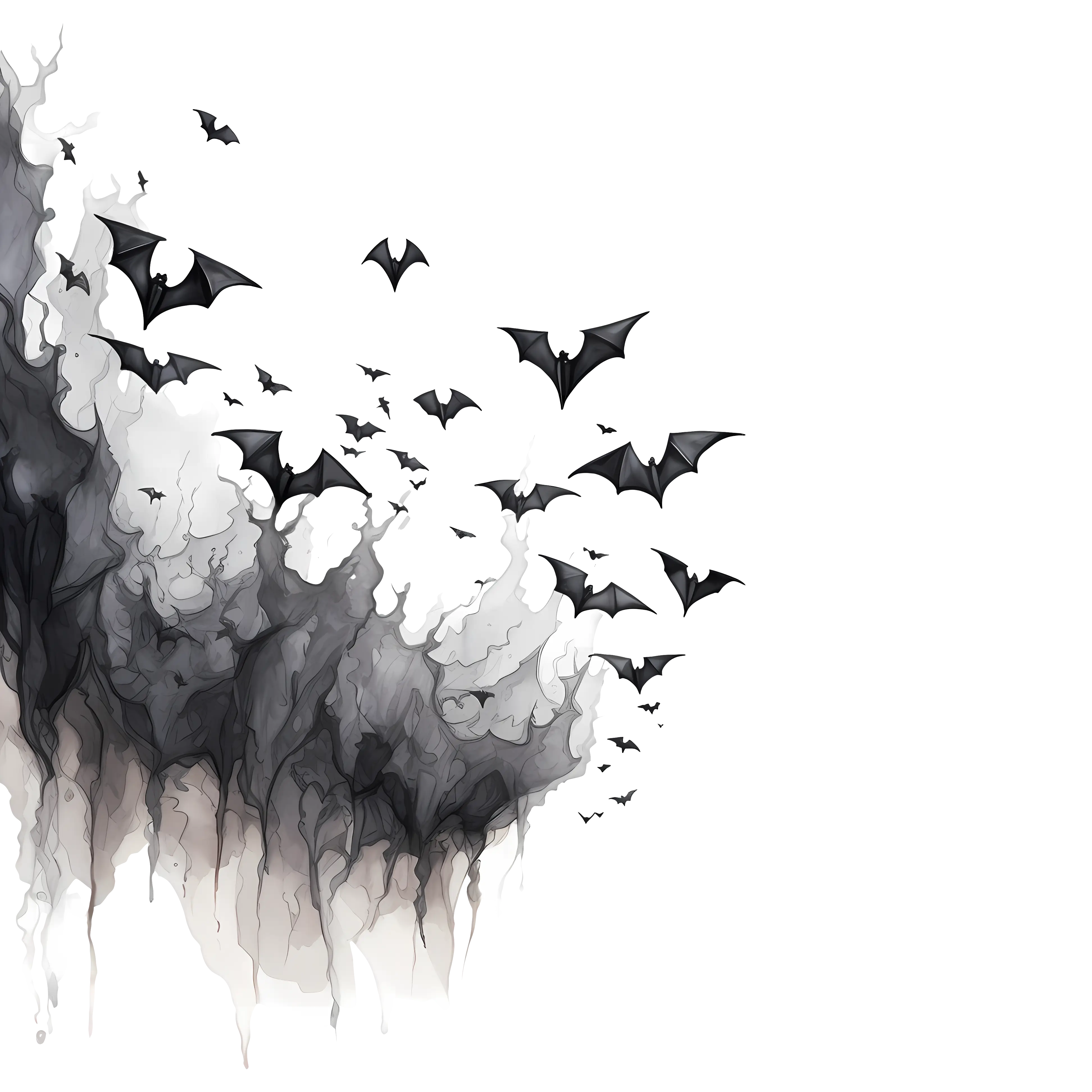 Bats Flying Through Smoke