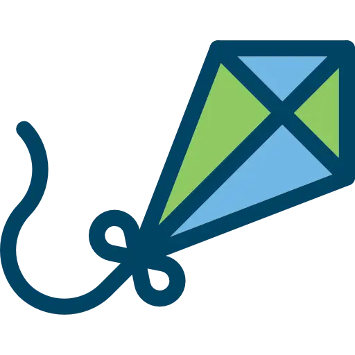 Kite with String Design Illustration