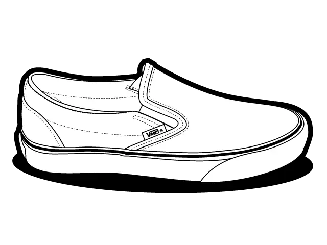 Black and White Casual Shoe Outline