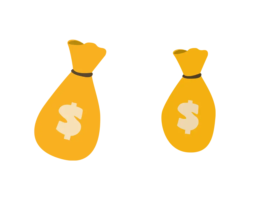 Golden Money Bags with Dollar Signs