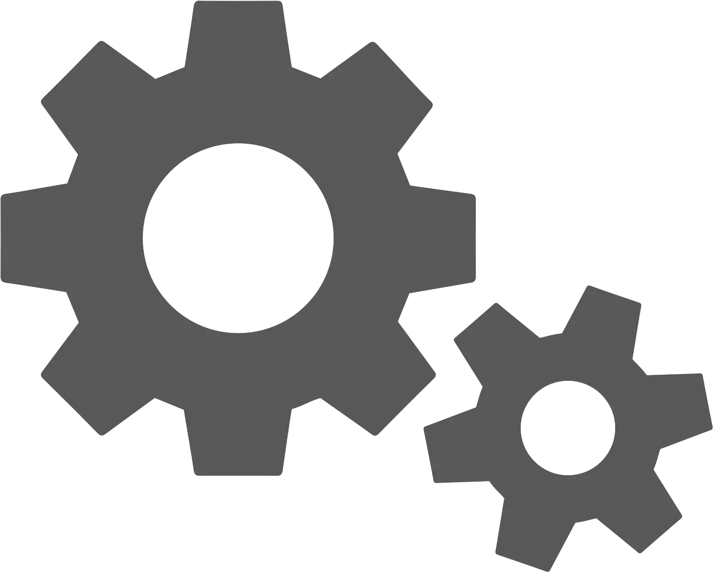 Two Grey Gears Representing Machinery Function