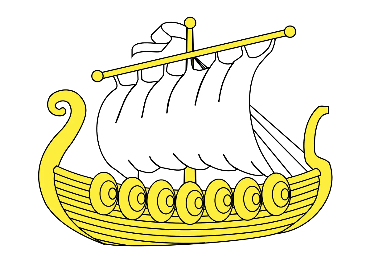 Yellow Viking Ship Illustration